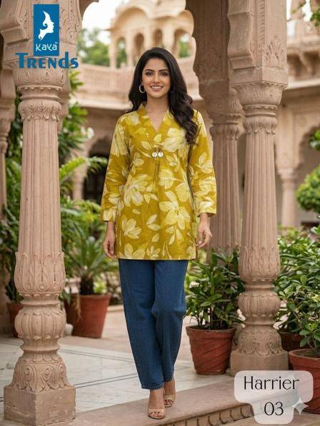 Kaya harrier cotton short top Kurtis at wholesale prices in Mumbai